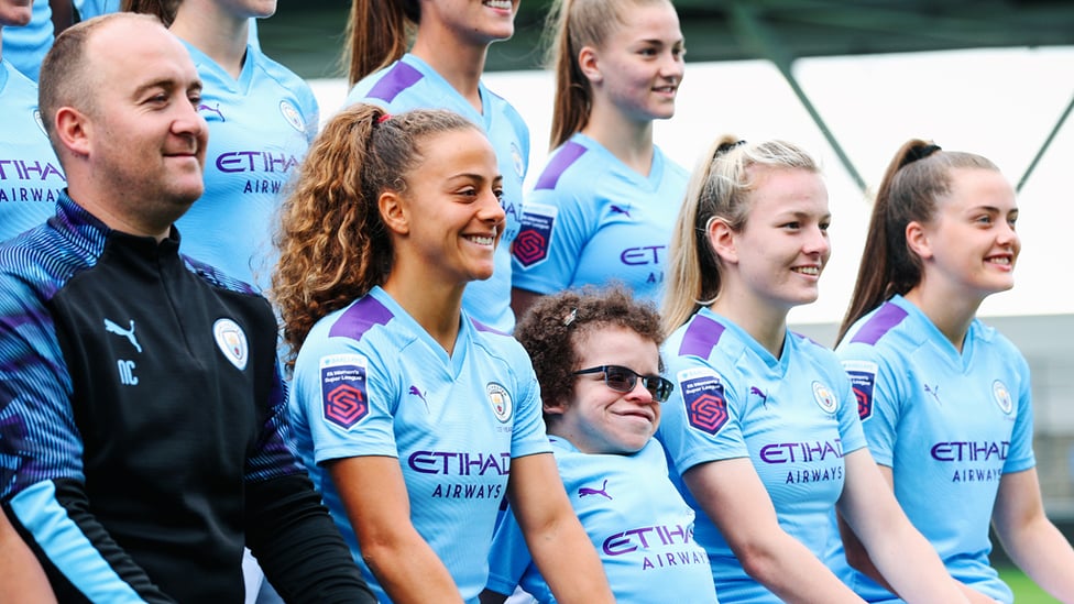 ALL SMILES : A delighted Helaina, alongside Matilde Fidalgo and Lauren Hemp