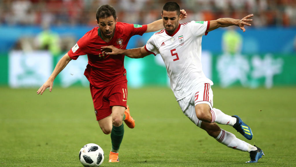 Bernardo Silva con Portugal, frente a Irán, en el Mundial.