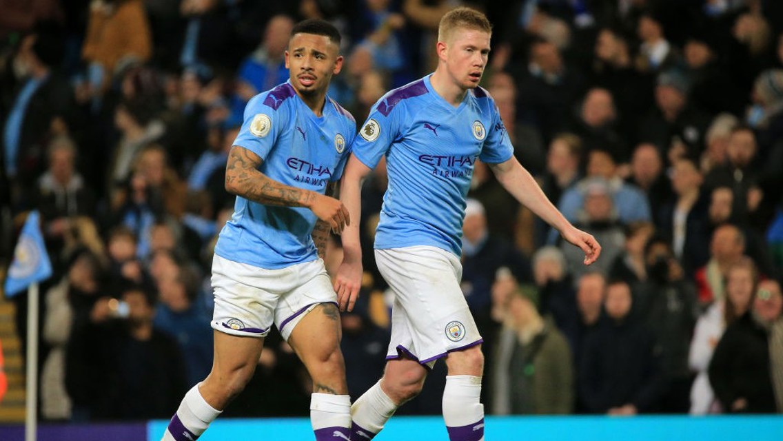 DEADLY DUO: Kevin De Bruyne and Gabriel Jesus combined to wonderful effect against Leicester.