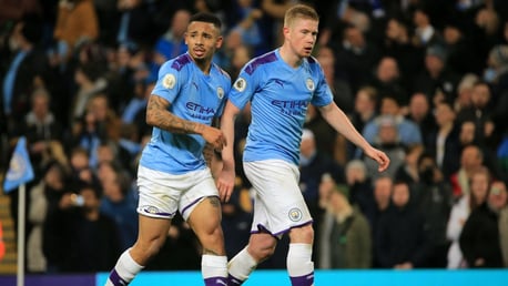 DEADLY DUO: Kevin De Bruyne and Gabriel Jesus combined to wonderful effect against Leicester.