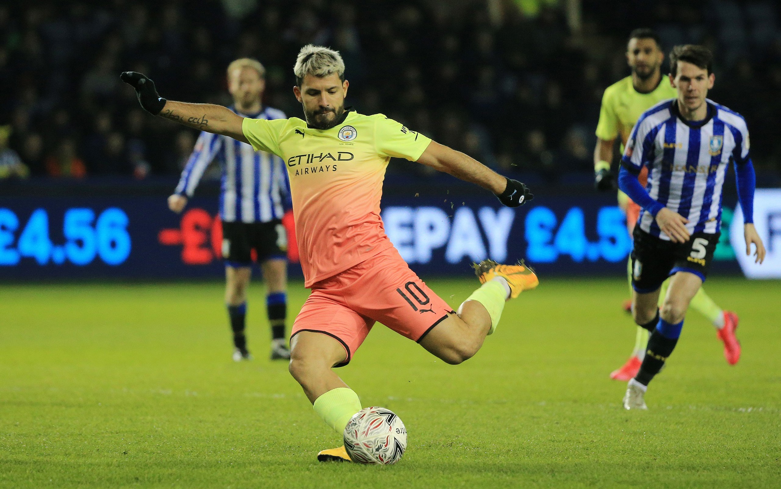 Sergio Aguero playing at Sheffield Wednesday
