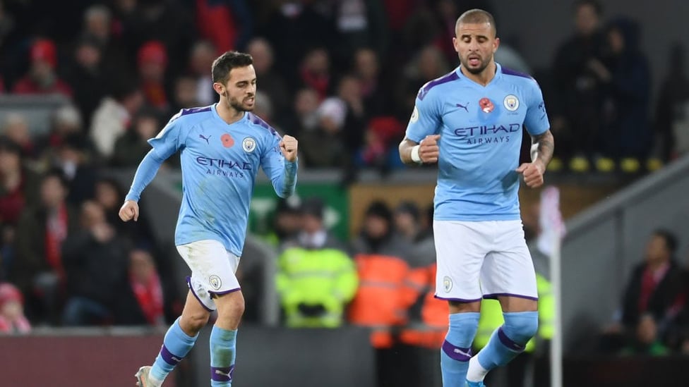 FIST PUMP : Bernardo handed City a lifeline with 12 minutes remaining.