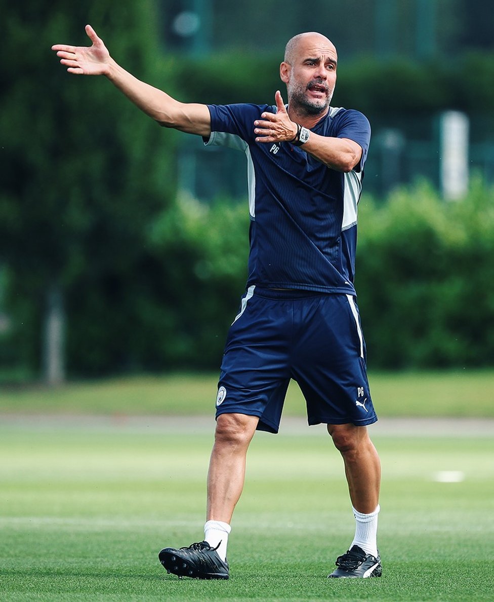 BOSSING IT: Pep dishes out instructions from the sideline