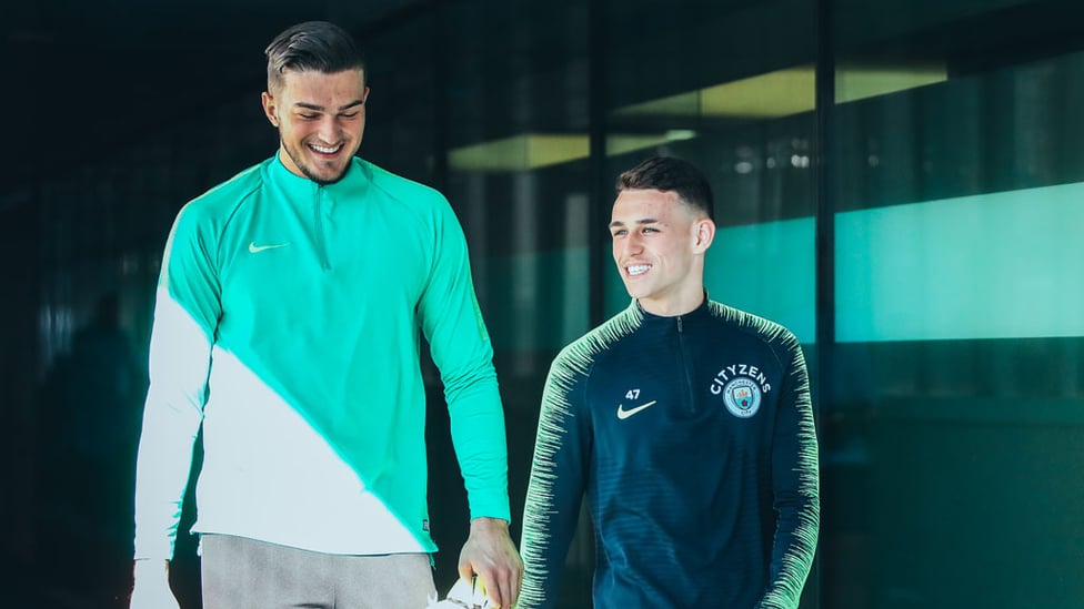 YOUNG GUNS : Aro Muric and Phil Foden.