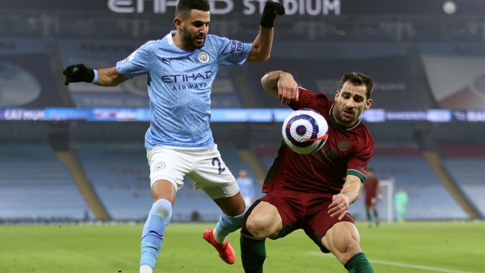 WING WIZARD: Riyad Mahrez looks for an opening