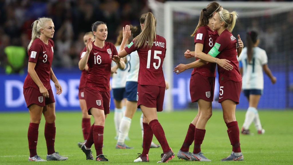 EMBRACE: Steph Houghton and Jill Scott hug it out after England's win over Argentina.