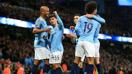 FIST PUMP: The squad celebrate with Brahim!