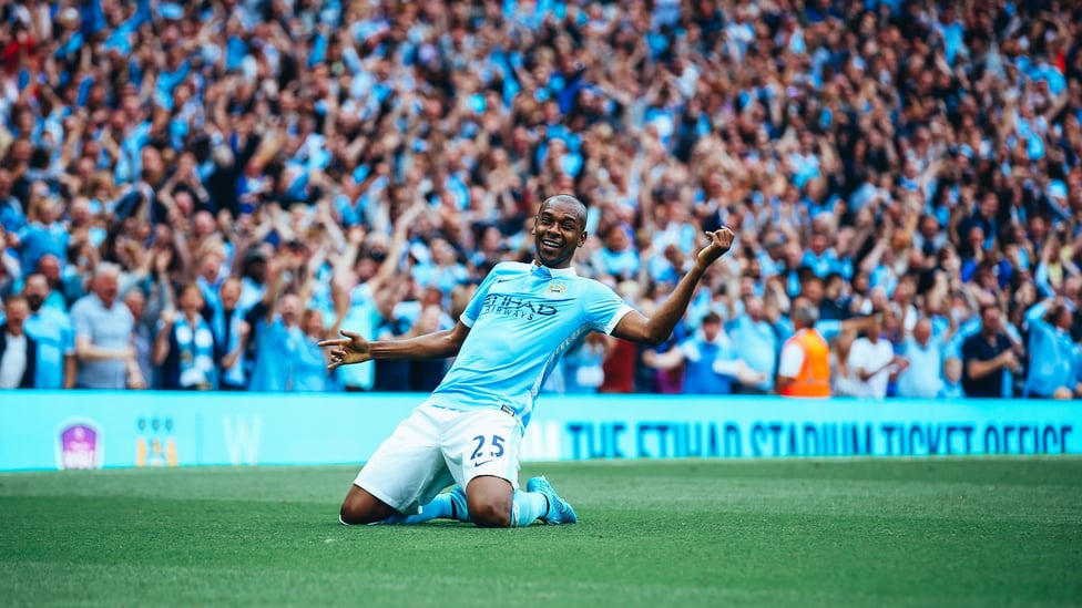 GOAL-GETTER: : Celebrating his thunderbolt in the 3-0 win over Chelsea in August 2015, on the day the new South Stand was opened.