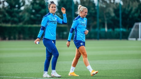 POSITIVE SIGNS: It was great to see new signings Lucy Bronze and Alex Greenwood kitted out in Blue!