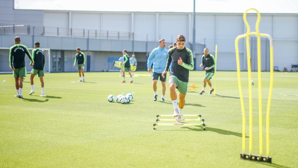 SKIP TO IT : Brahim Diaz is put through his paces