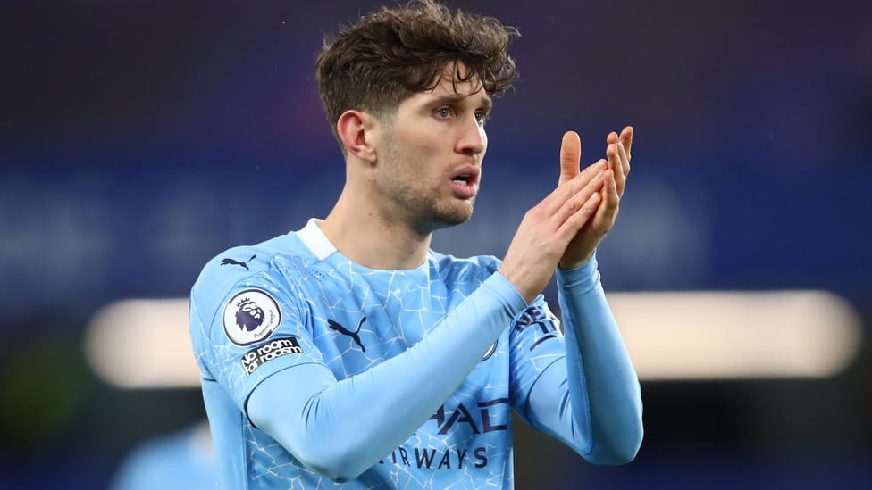 STONES SUPPORT: John Stones encourages his teammates