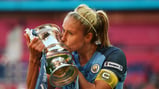 SUPER SKIPPER: Steph Houghton has lifted three trophies with City - the Continental Tyres Cup (twice), the league title and the FA Cup