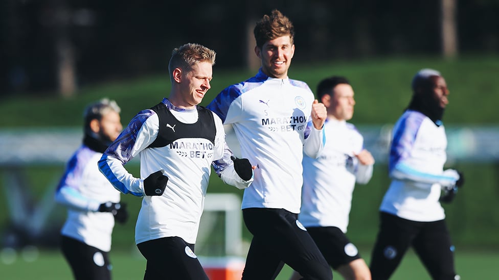 BANTS : John Stones and Oleks Zinchenko share a joke