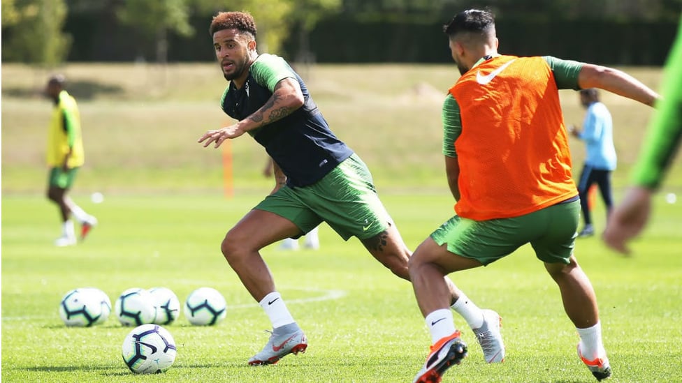 ACTION STATIONS : Kyle Walker powers through the gears as training steps up in intensity