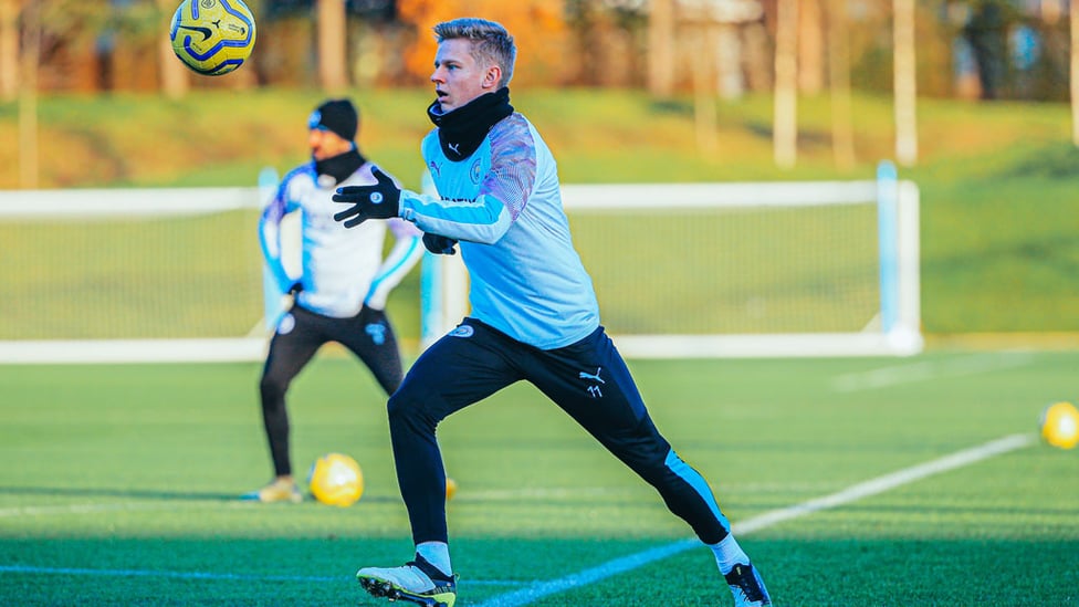 UNDER CONTROL : Oleksandr Zinchenko drives forward