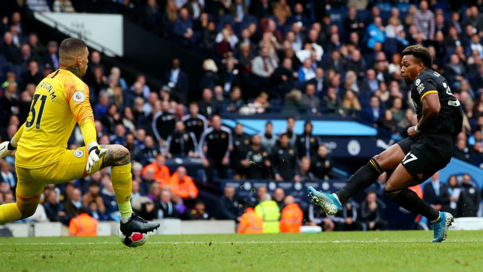 HAMMER BLOW : Traore slides the visitors in front against the run of play with ten minutes remaining.