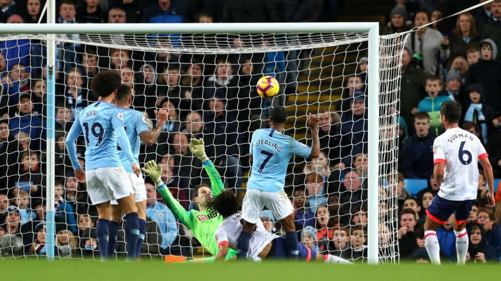 SUPER COOL : Raheem with an emphatic finish to put City 2-1 up!