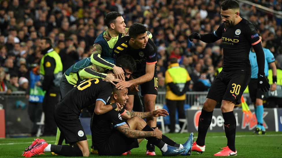 Gabriel Jesus : Celebrates levelling the scores