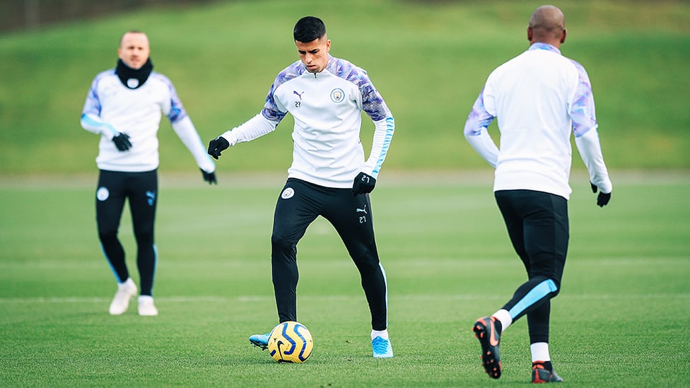 ON THE BALL : Joao Cancelo goes through his paces