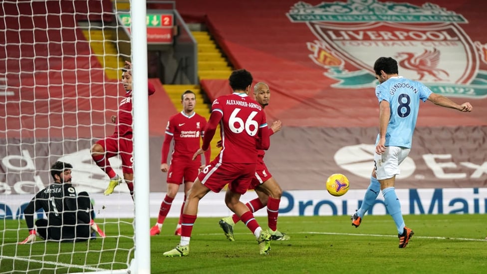 AT THE DOUBLE : Gundogan taps us back into the lead after a brilliant Foden run.