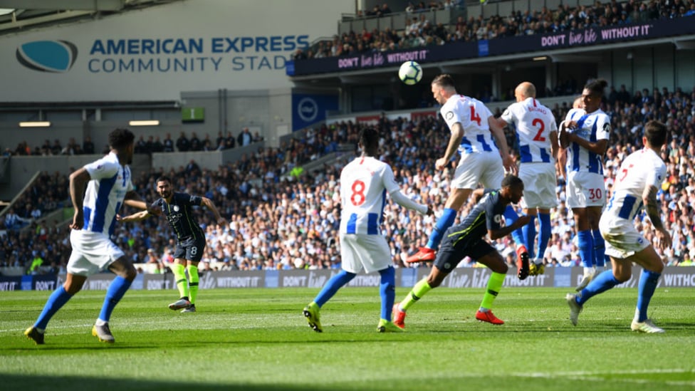 UP AND OVER : A sweet, sweet strike from Ilkay Gundogan.