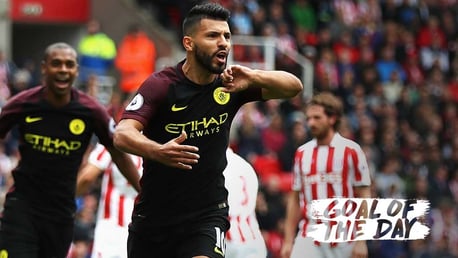 Goal of the Day: Sergio Aguero v Stoke 2016/17