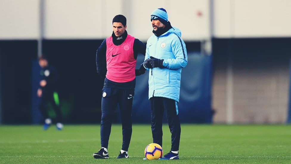 THE BOSS : Pep Guardiola and Mikel Arteta.