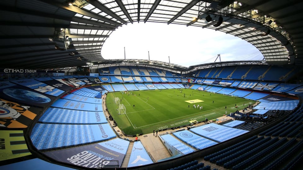 HOME : The Etihad looks as beautiful as always ahead of kick-off.