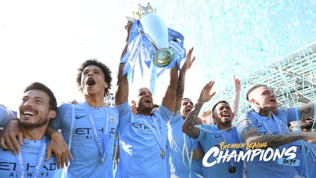 CHAMPIONS: City lift the Premier League trophy