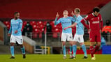 ONE OF OUR OWN: Foden celebrates as City coast to our first win at Anfield since 2003!