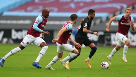 FORWARD MARCH: Riyad Mahrez presses forward for City