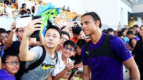 SELFIE TIME: Leroy Sane was in demand with the Hong Kong fans!