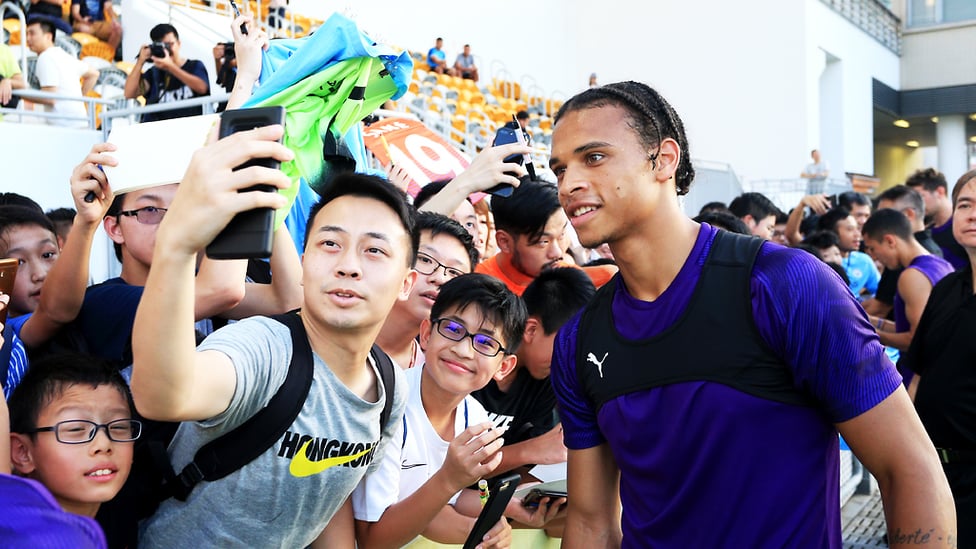 SELFIE TIME : Leroy Sane was in demand with the Hong Kong fans!