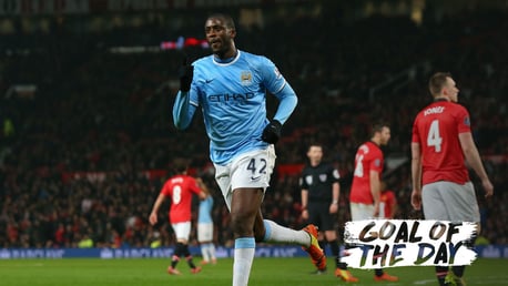 MAIN MAN: Yaya Toure celebrates scoring against Manchester United in a 3-0 win in 2014.