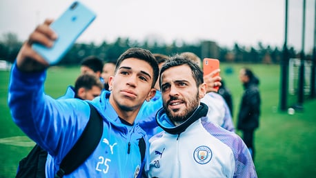 SELFIE TIME: One of the Torque squad stops for a quick selfie with Bernardo Silva