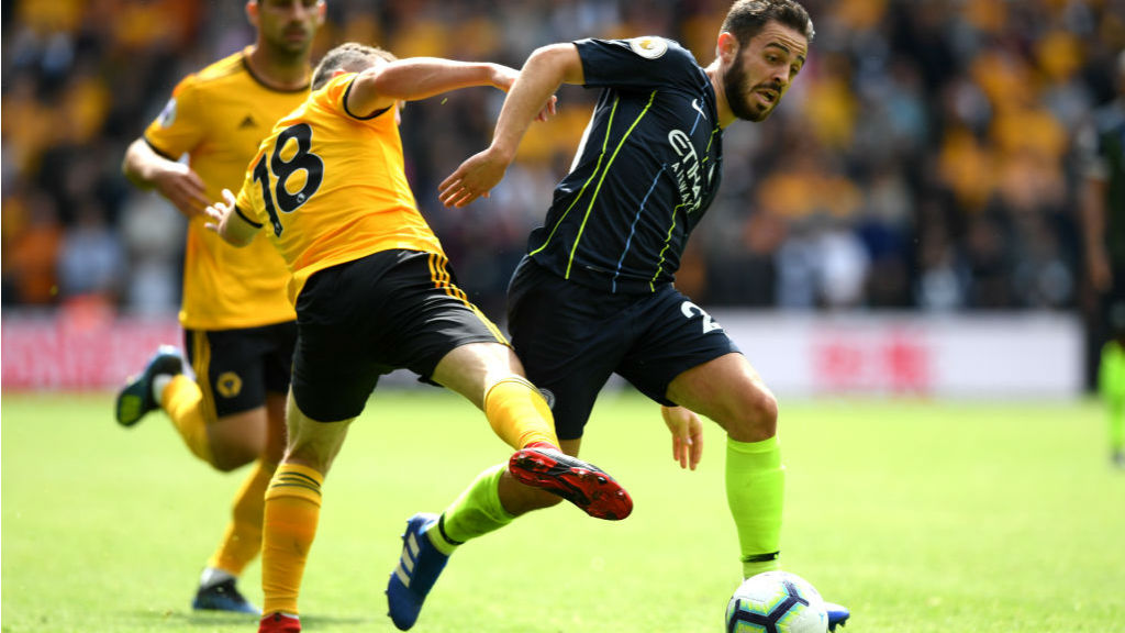 ROUGH JUSTICE : Bernardo Silva is brought down just outside the box