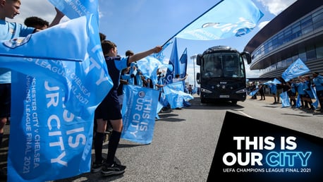City depart for the Champions League final
