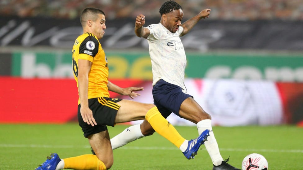 ACTION MAN: Raheem Sterling takes the early fight to Wolves