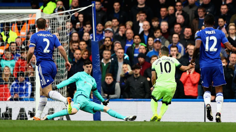 TREBLE CHEER : Sergio bagged a brilliant hat-trick away at Chelsea in 2016