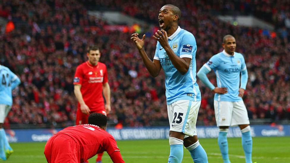 WORTH A SHOUT : Ferna was on the score sheet at Wembley as we tasted Capital One Cup final success against Liverpool in 2016