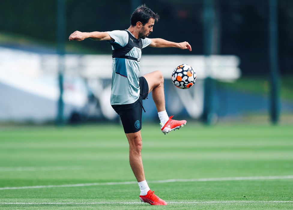 BACK IN BUSINESS: The welcome sight of Bernardo Silva back on the CFA training pitches