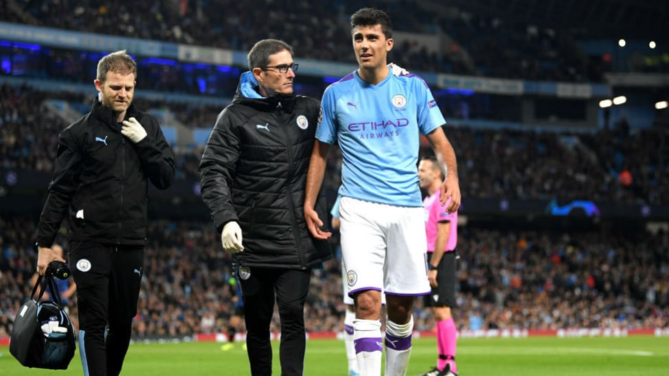 SETBACK : Rodri had to come off injured in the first half