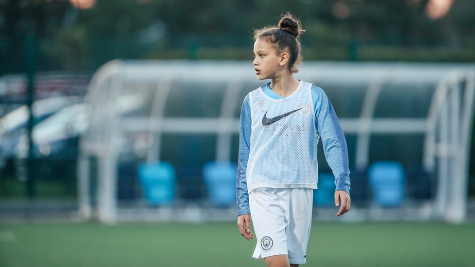 IN THE ZONE : A fully focused Maddie Oliver of our U12s