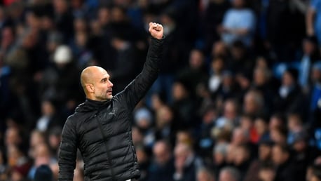 DELIGHT: Pep Guardiola acknowledges the crowd after City's 2-1 win over Southampton.