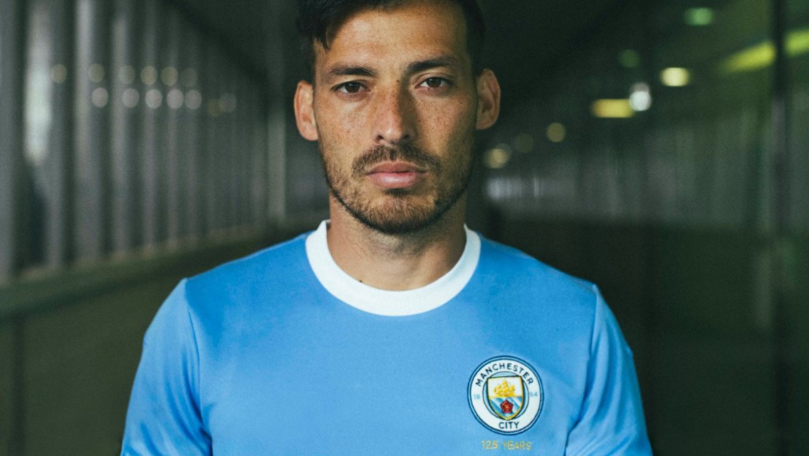 COMMEMORATIVE: David Silva models the 125th anniversary shirt.
