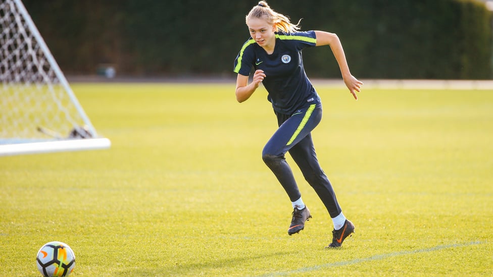 LEAPS AND BOUNDS : Esme Morgan in full flow