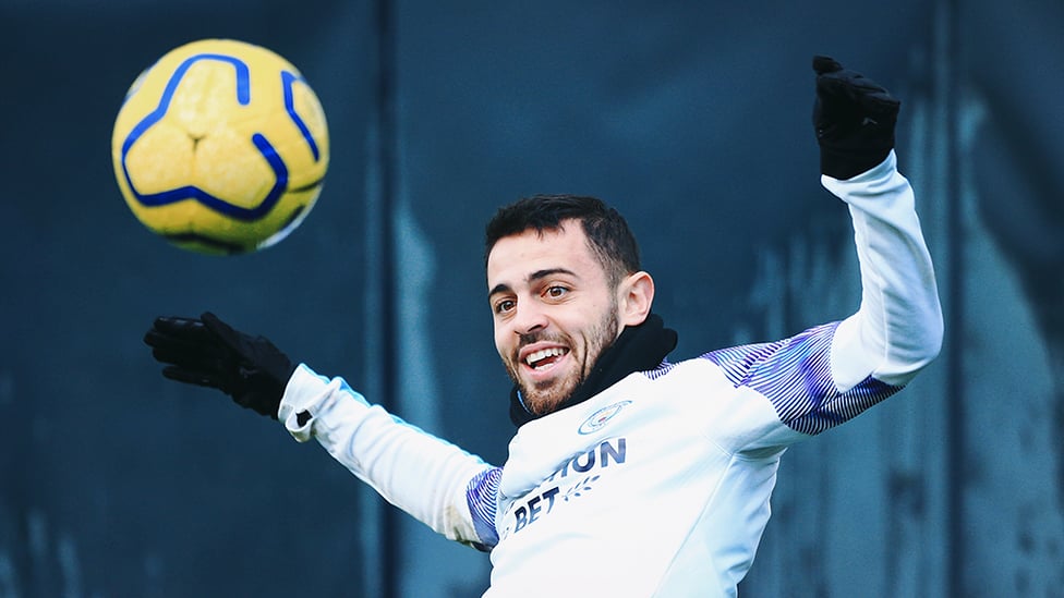 SMILING SILVA : Bernardo enjoying himself in training