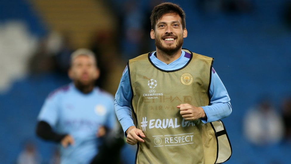 EL CAPITANO : David Silva is all smiles as he prepares himself for the match