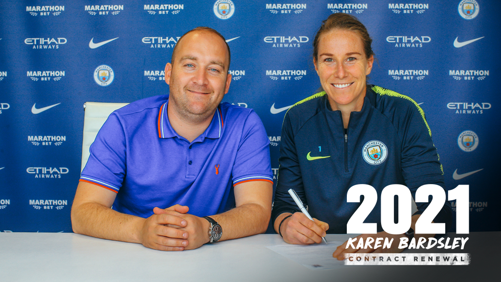 NEW DEAL: Smiles all around, as Karen Bardsley signs a two-year contract extension