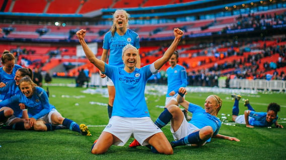 CHAMPIONS: Winning the FA Cup at Wembley - Steph Houghton's smile says it all!